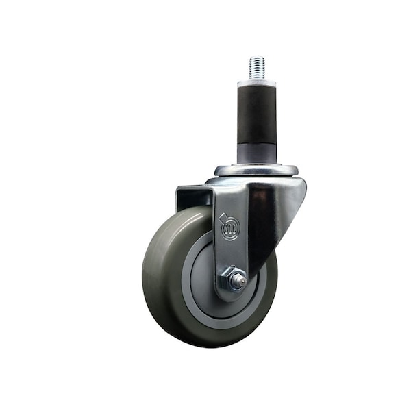 3.5'' Gray Poly Wheel Swivel 1-1/4'' Expanding Stem Caster